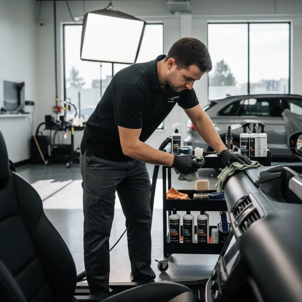 Auto Detailer using AI receptionist for business calls