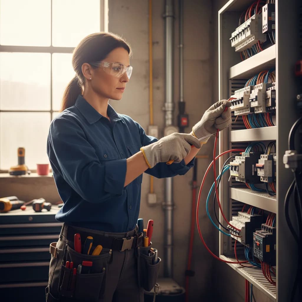 Electrician at work
