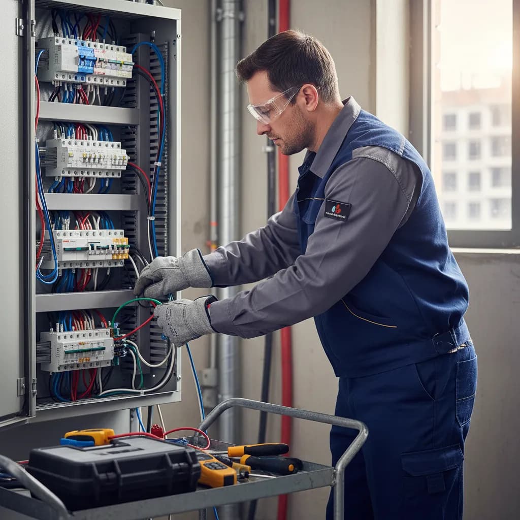 Electrician at work
