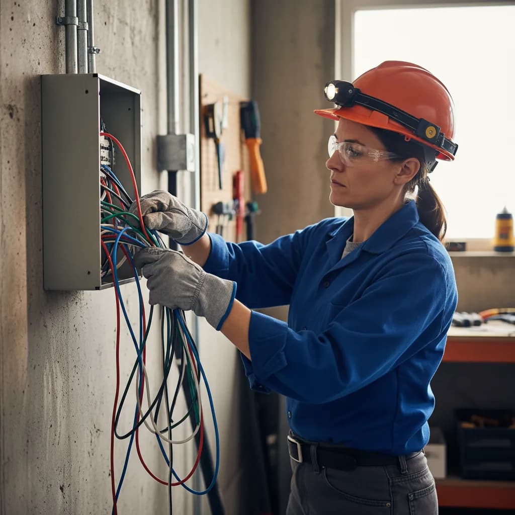 Electrician at work
