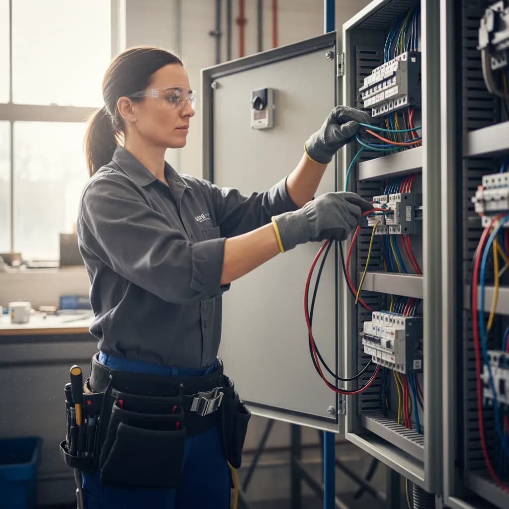 Electrician at work