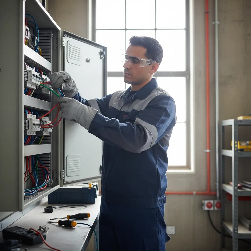 Electrician at work