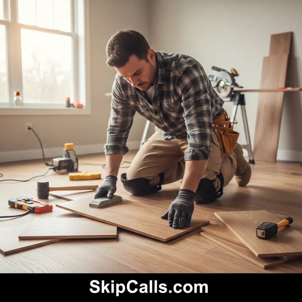 Floor Installer at work