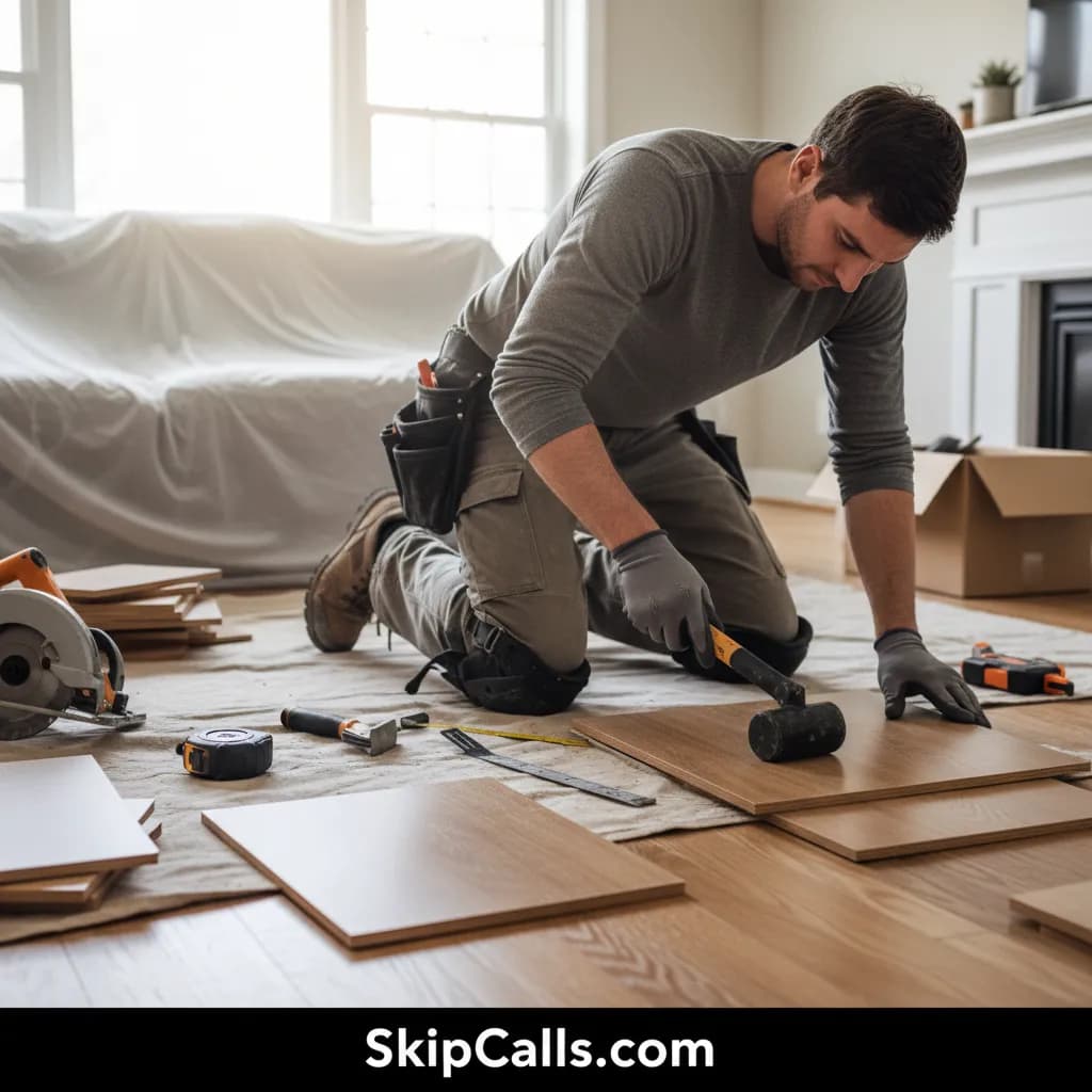 Floor Installer at work