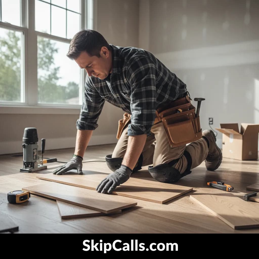 Floor Installer at work