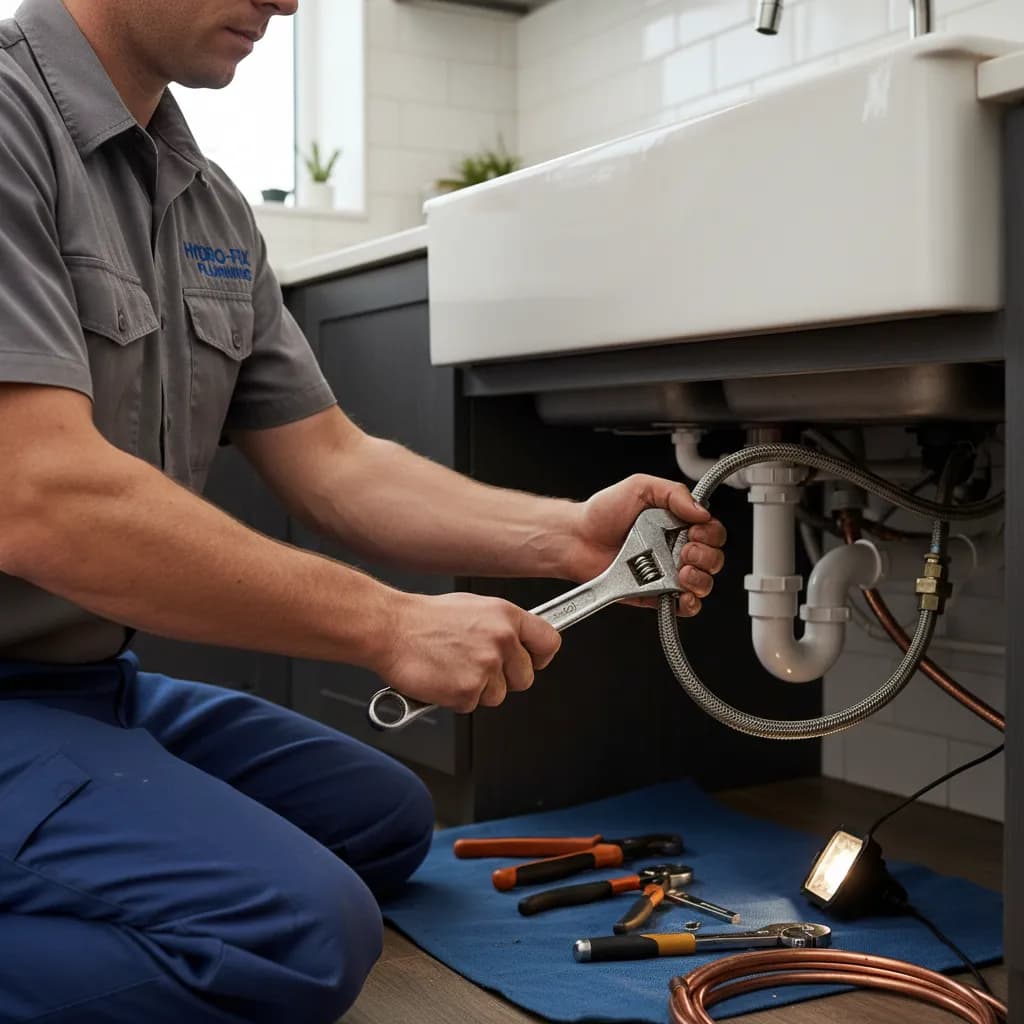 Plumber at work