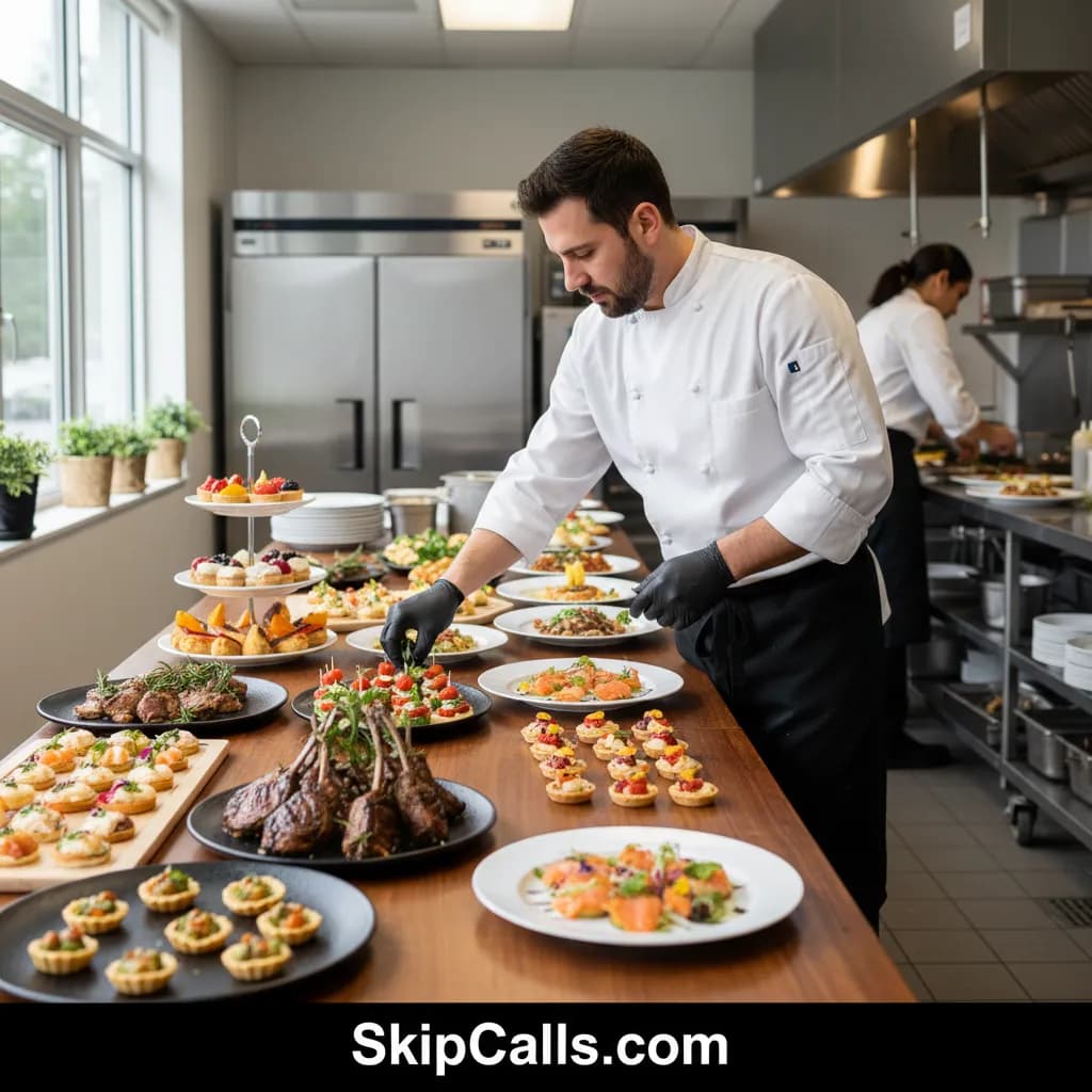 Caterer at work