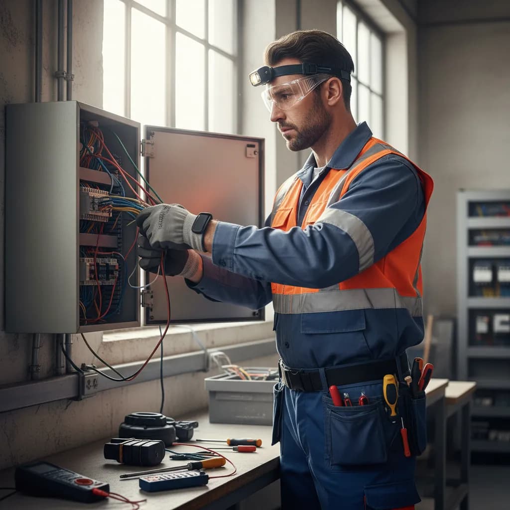 Electrician at work