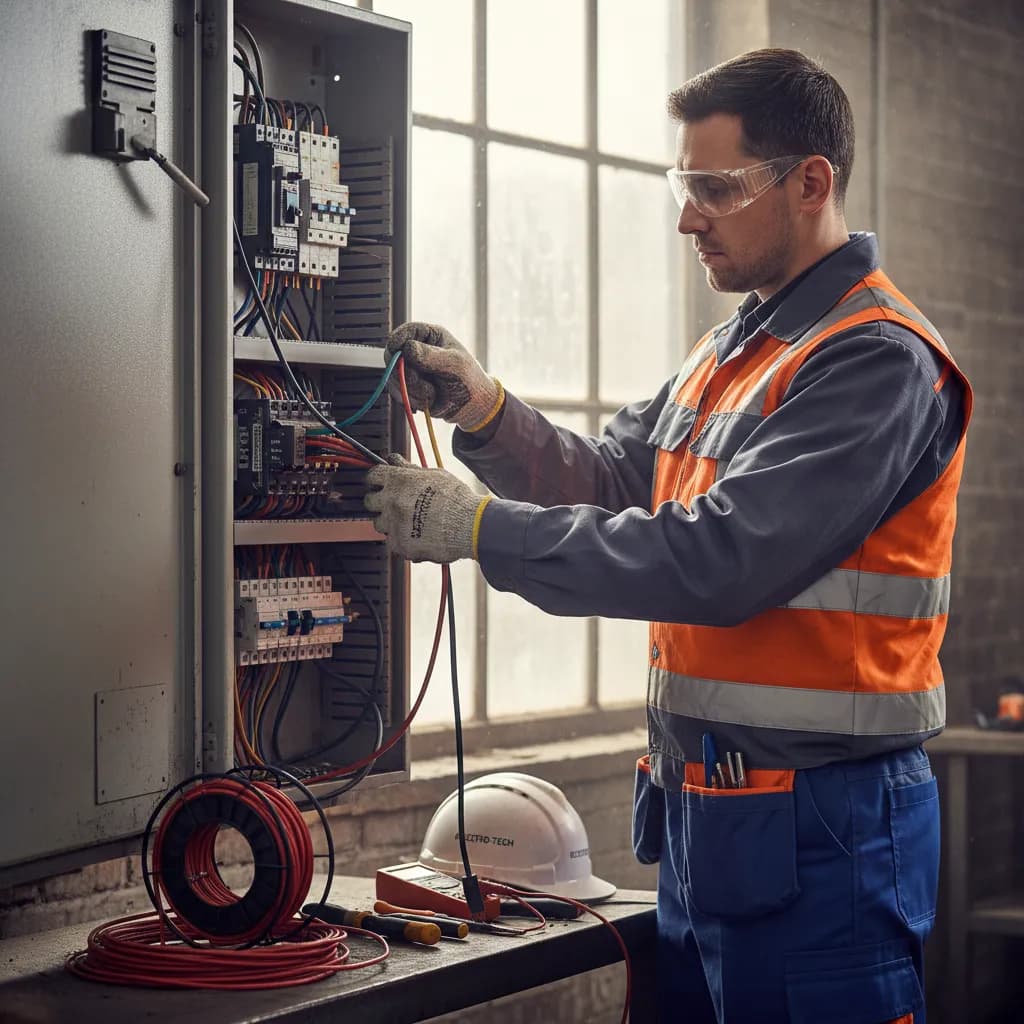 Electrician at work