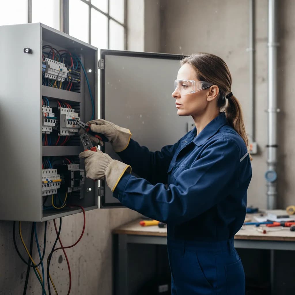Electrician at work