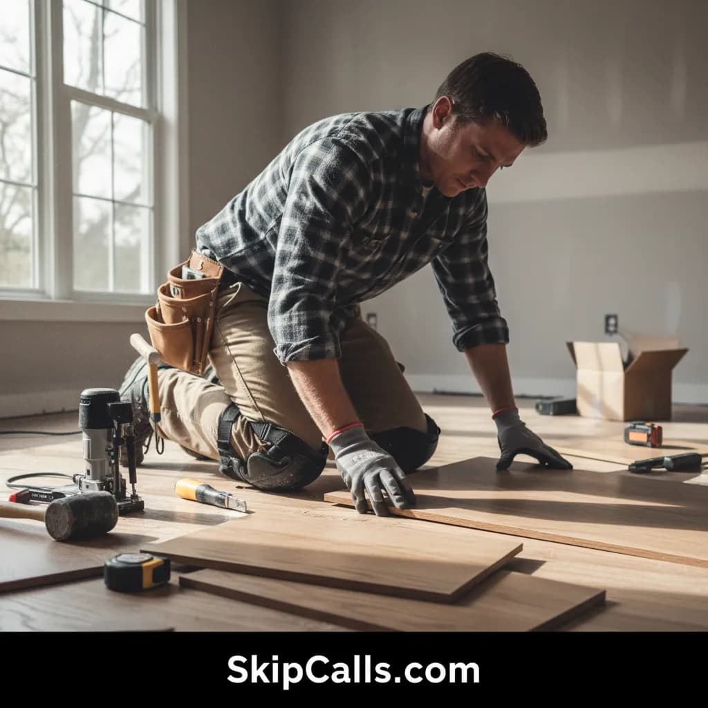 Floor Installer at work