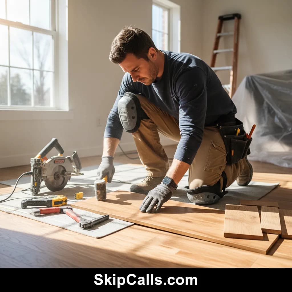 Floor Installer at work