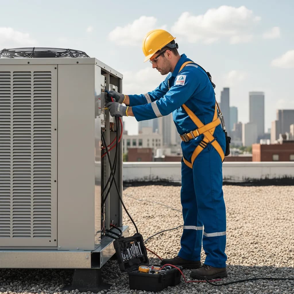 HVAC Technician at work