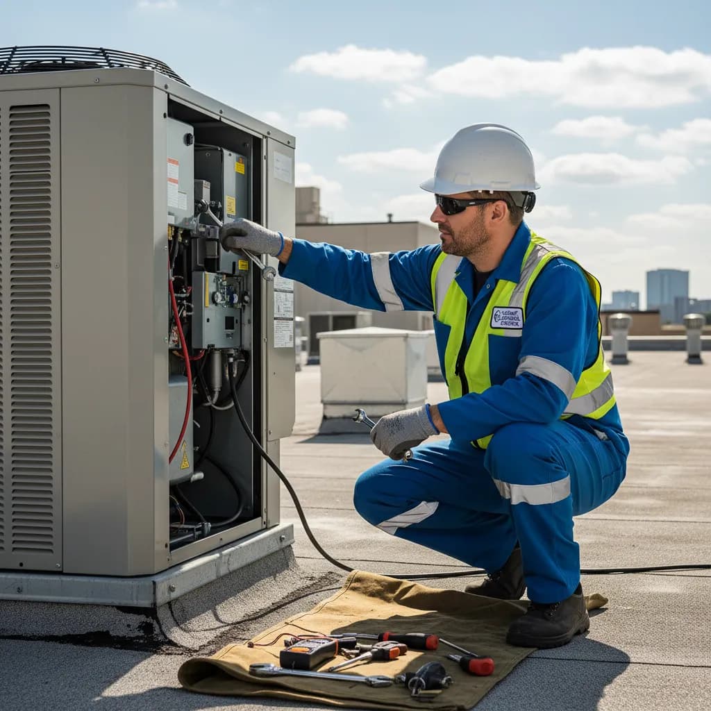 HVAC Technician at work