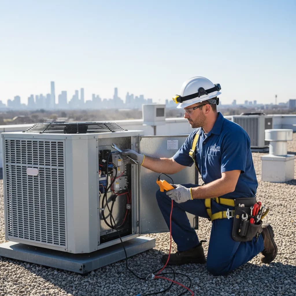 HVAC Technician at work