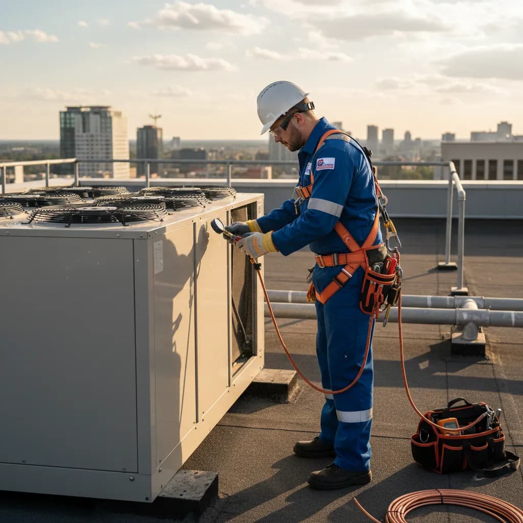 HVAC Technician using AI receptionist for business calls