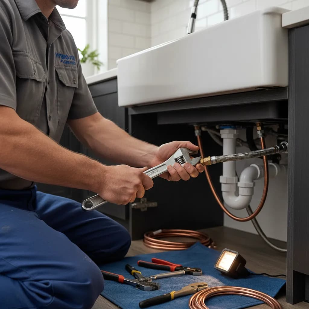 Plumber at work